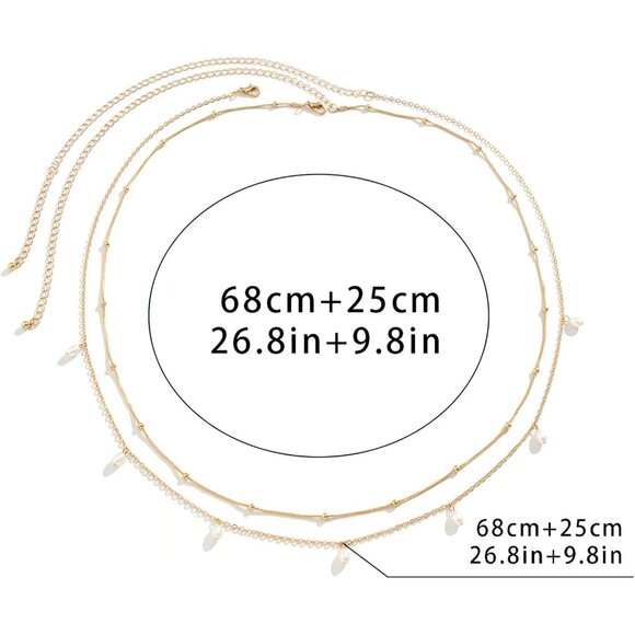 2Pcs Summer Beaded Waist Chain Metal Bikini Multi-Layer Waist Belly Chain Sexy - Picture 5 of 5